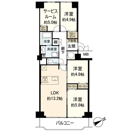 メロディーハイム茨木 C棟 間取図(平面図)