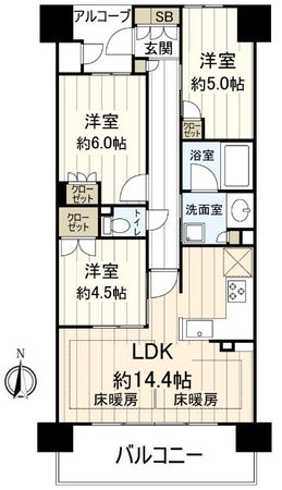 パークナード・レーベン茨木さわらぎ 間取図(平面図)