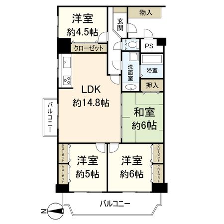 ローレルハイツ茨木総持寺 第1号棟 間取図(平面図)