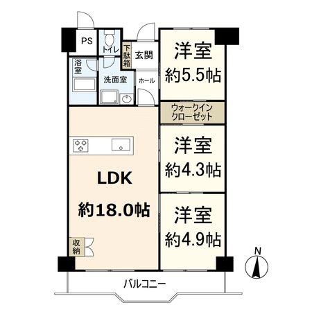 白川高層住宅 7号棟 間取図(平面図)