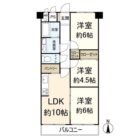 マンション南茨木 間取図(平面図)