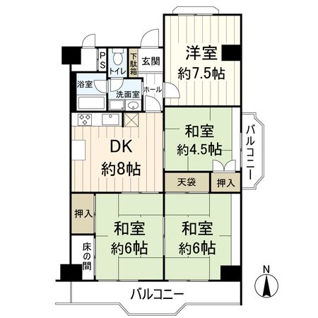 白川高層住宅 6号棟 間取図(平面図)