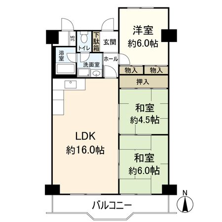 白川高層住宅 8号棟 間取図(平面図)