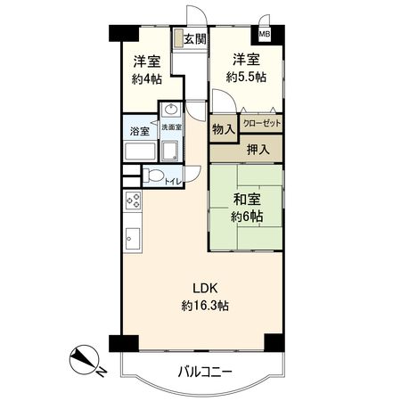 さんくれーる茨木 A棟 間取図(平面図)