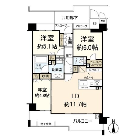 シエリア茨木奈良町 間取図(平面図)