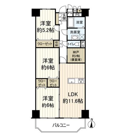 サニーハウス茨木 間取図(平面図)