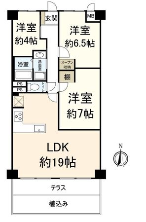 さんくれーる茨木 B棟 間取図(平面図)