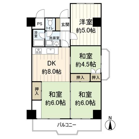 阪急東茨木ハイタウン白川高層住宅 6号棟 間取図(平面図)