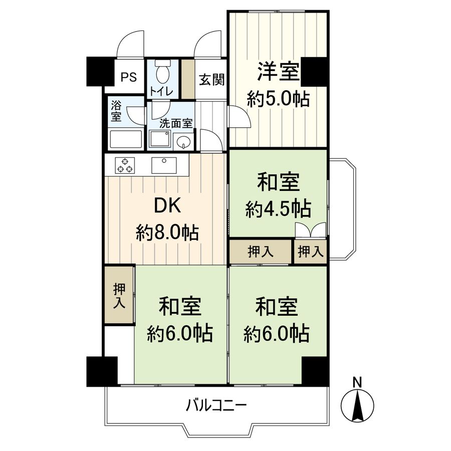 阪急東茨木ハイタウン白川高層住宅 6号棟 間取図(平面図) 間取図(平面図)