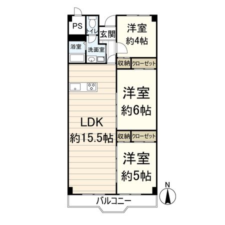 白川高層住宅 7号棟 間取図(平面図)