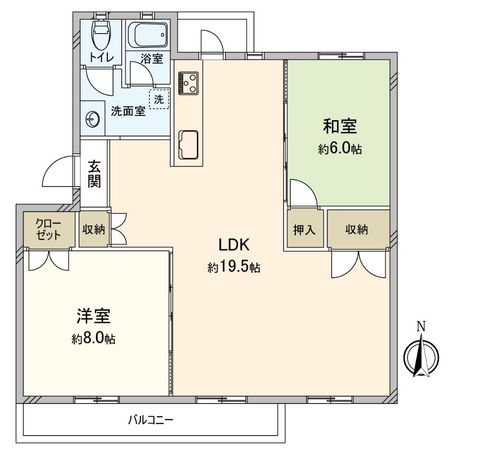 茨木郡山D住宅 A-16棟 間取図(平面図)