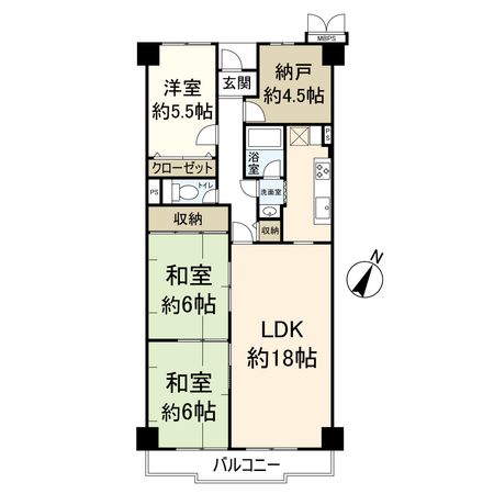 朝日プラザ千里北 A棟 間取図(平面図)