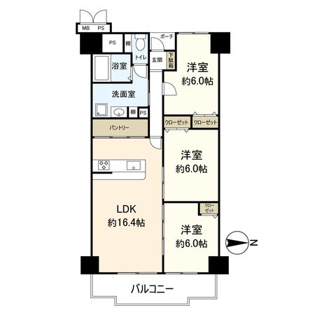 朝日プラザ千里北 C棟 間取図(平面図)