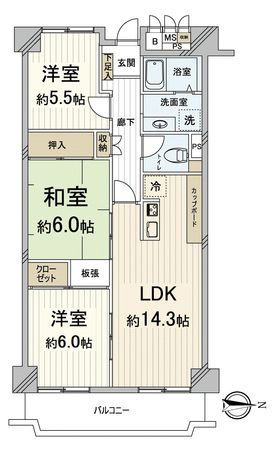 サニーハウス茨木 間取図(平面図) サニーハウス茨木 間取図(平面図)