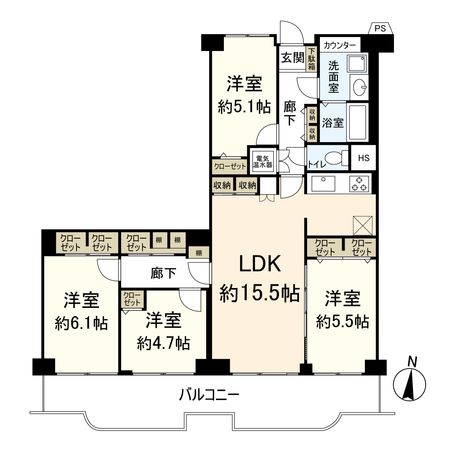 シャルム茨木 間取図(平面図) 間取図(平面図)