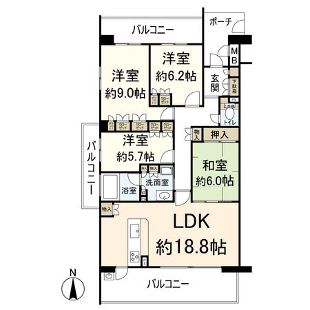 ジオ彩都のぞみ丘 フロントコートA棟 間取図(平面図) ジオ彩都のぞみ丘 フロントコートA棟 間取図(平面図)