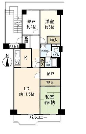 茨木レックスマンション B棟 間取図(平面図) 茨木レックスマンション B棟 間取図(平面図)