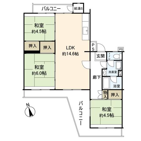 陽和台第3住宅 5号棟 間取図(平面図) 陽和台第3住宅 5号棟 間取図(平面図)
