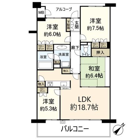 ジオ彩都のぞみ丘 ガーデンコートB棟 間取図(平面図) ジオ彩都のぞみ丘 ガーデンコートB棟 間取図(平面図)