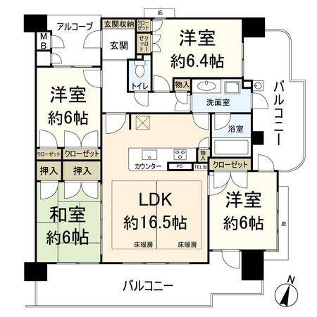 デュアル茨木プレステージュ 間取図(平面図) デュアル茨木プレステージュ 間取図(平面図)
