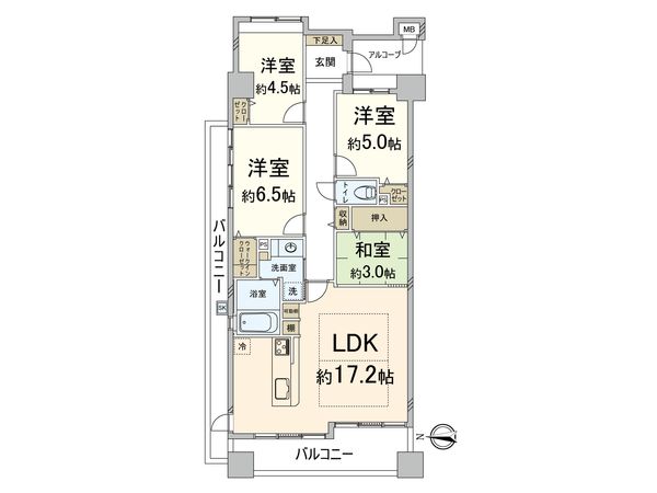 クレアシティ茨木舟木町 間取図(平面図) クレアシティ茨木舟木町 間取図(平面図)
