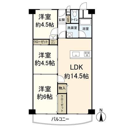 南茨木駅前ハイタウン C棟 間取図(平面図) 南茨木駅前ハイタウン C棟 間取図(平面図)
