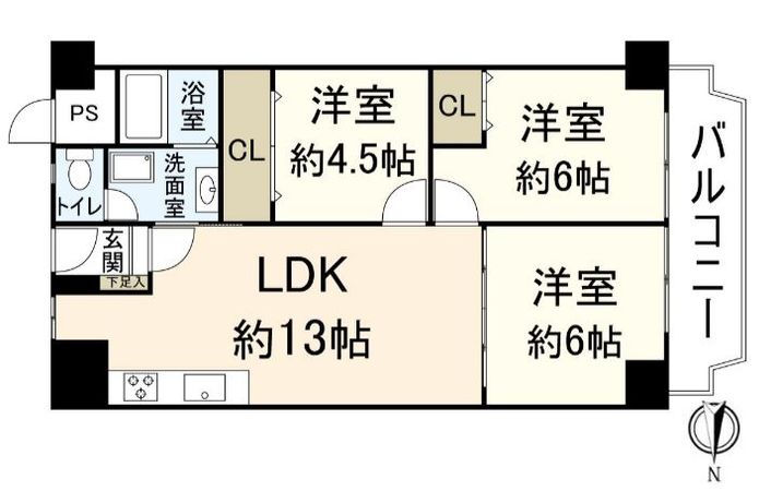 ローレルハイツ茨木総持寺 第1号棟 間取図(平面図) ローレルハイツ茨木総持寺 第1号棟 間取図(平面図)