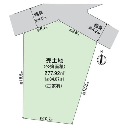川西市東畦野山手1丁目【土地 古家有】 区画図