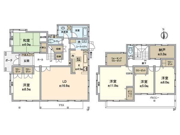 川西市けやき坂 戸建 間取図(平面図)