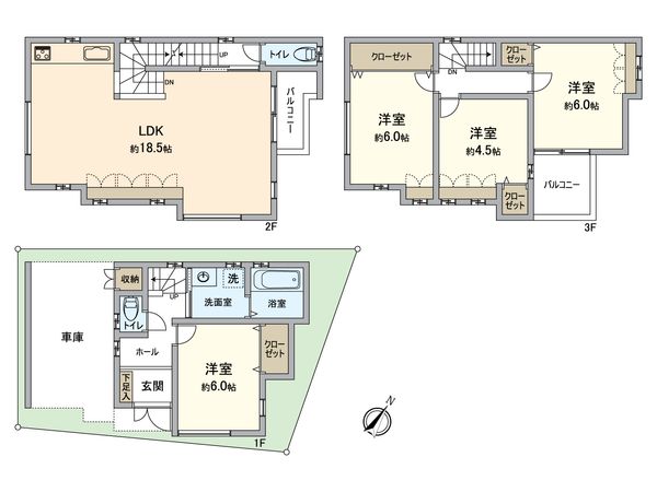 池田市住吉1丁目【戸建】 間取図(平面図) 池田市住吉1丁目【戸建】 間取図(平面図)