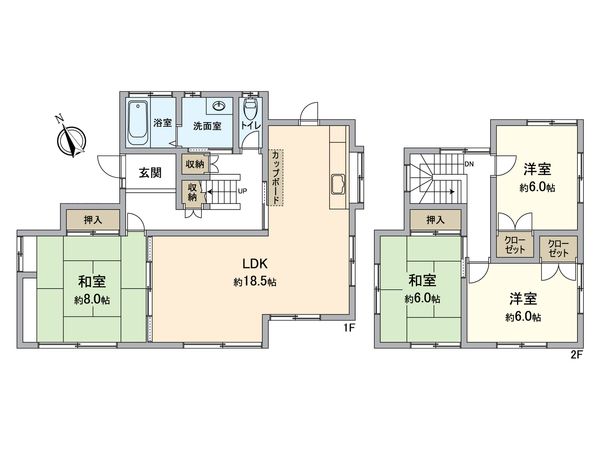 猪名川町伏見台(日生ニュータウン) 戸建 間取図(平面図) 間取図(平面図)