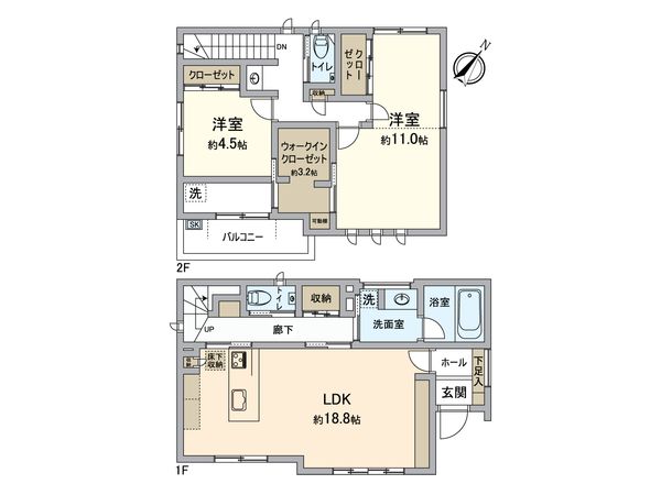 箕面市森町南2丁目【戸建】 間取図(平面図) 間取図(平面図)