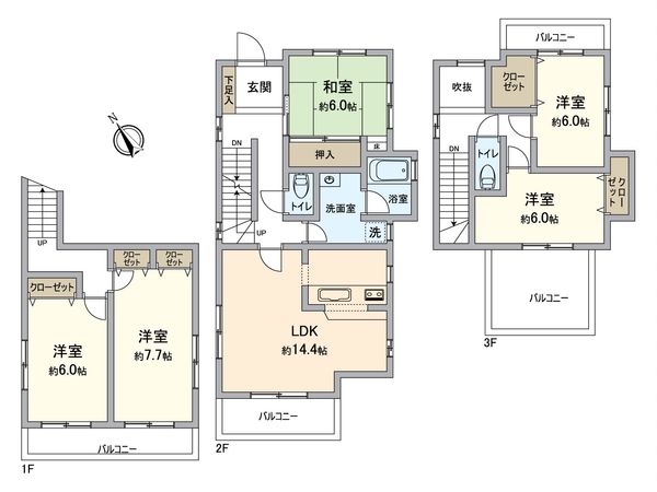 川西市花屋敷 戸建 間取図(平面図)
