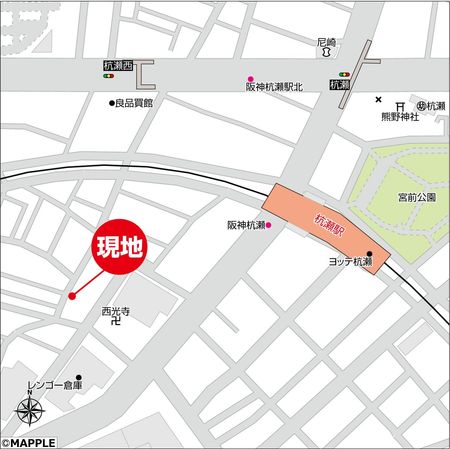 尼崎市杭瀬南新町2丁目 戸建 地図