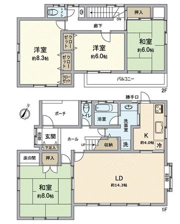 猪名川町白金3丁目 戸建 間取図(平面図)