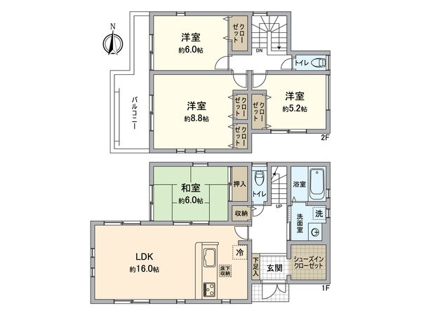 川西市西多田1丁目 新築戸建 5号棟 間取図(平面図) 川西市西多田1丁目 新築戸建 5号棟 間取図(平面図)