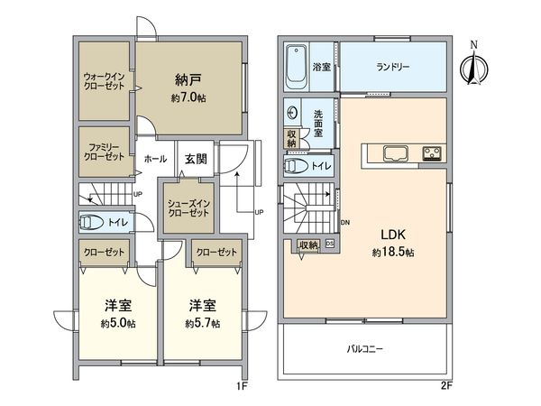 池田市荘園(セセラの家) 新築戸建 3号地 間取図(平面図)