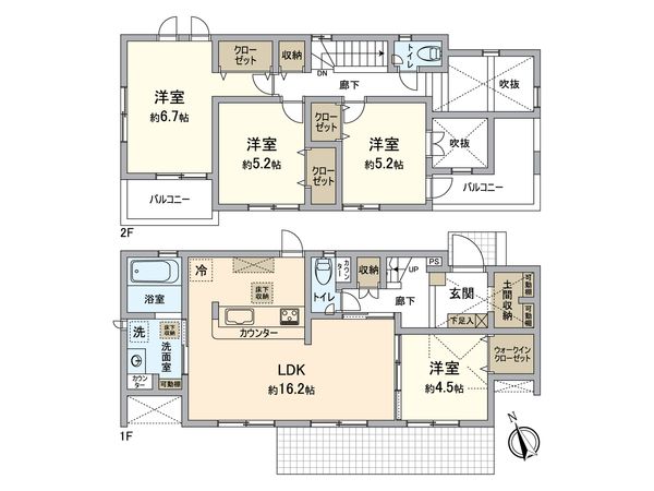 猪名川町伏見台2丁目 新築戸建 間取図(平面図)