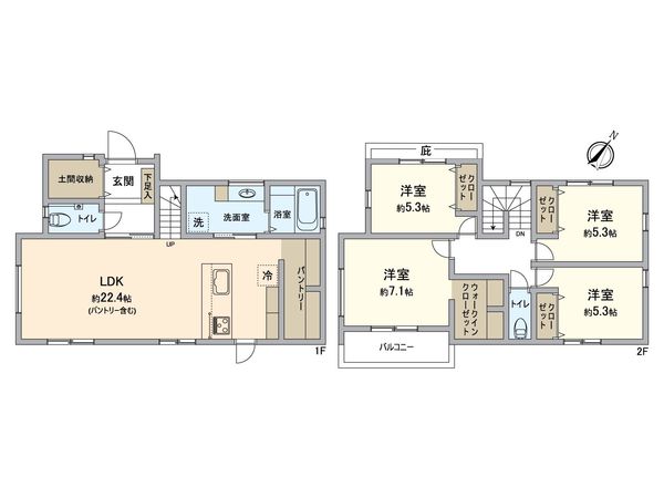 川西市けやき坂3丁目 新築戸建 間取図(平面図) 川西市けやき坂3丁目 新築戸建 間取図(平面図)