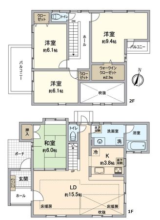 猪名川町つつじが丘 戸建 間取図(平面図) 猪名川町つつじが丘 戸建 間取図(平面図)