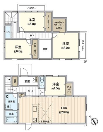 豊能町光風台2丁目 新築戸建 間取図(平面図) 豊能町光風台2丁目 新築戸建 間取図(平面図)
