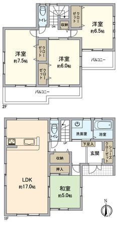 川西市水明台2丁目 新築戸建 間取図(平面図) 川西市水明台2丁目 新築戸建 間取図(平面図)