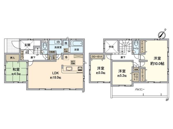 猪名川町白金3丁目 新築戸建 間取図(平面図) 猪名川町白金3丁目 新築戸建 間取図(平面図)