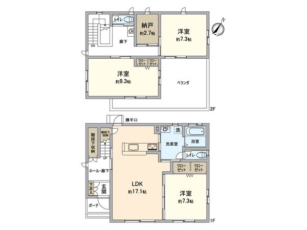 川辺郡猪名川町白金1丁目【戸建】 間取図(平面図) 川辺郡猪名川町白金1丁目【戸建】 間取図(平面図)