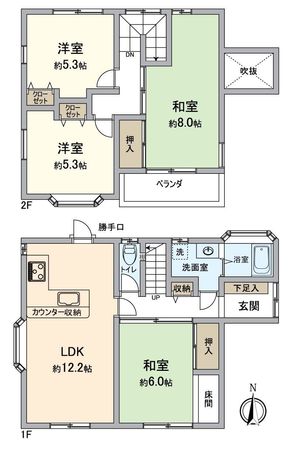 川西市笹部2丁目 戸建 間取図(平面図)
