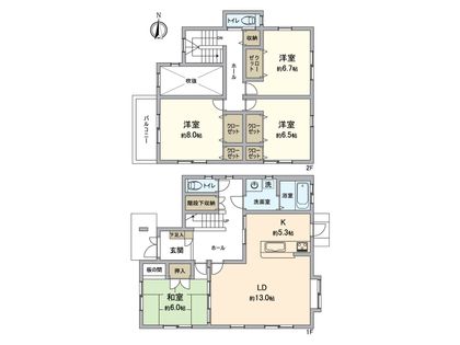 川西市丸山台3丁目 間取図(平面図)