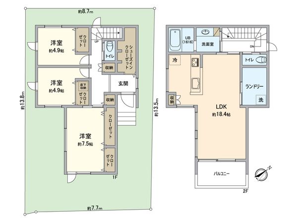 池田市旭丘 新築(セセラの家)2号地 間取図(平面図)