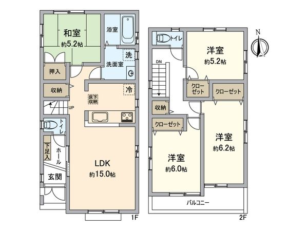 池田市渋谷1丁目 新築 B号地 間取図(平面図)
