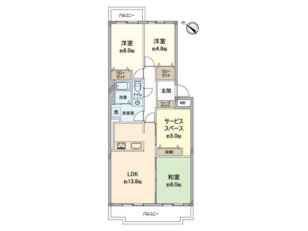 セントラル池田五月丘 1番館 間取図(平面図) セントラル池田五月丘 1番館 間取図(平面図)