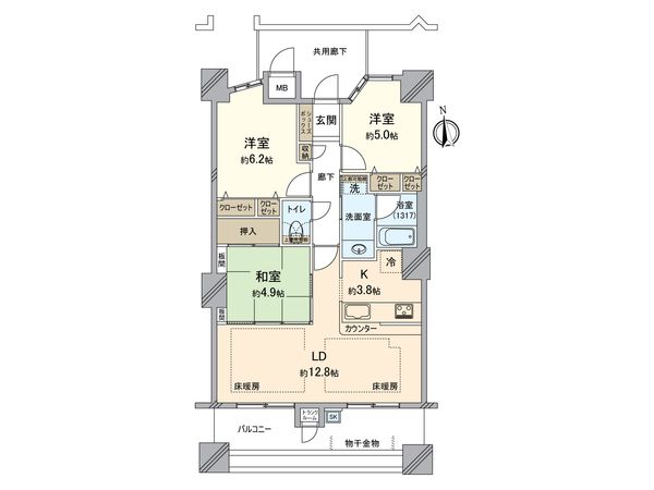 ディークラディア川西 間取図(平面図) 間取図(平面図)